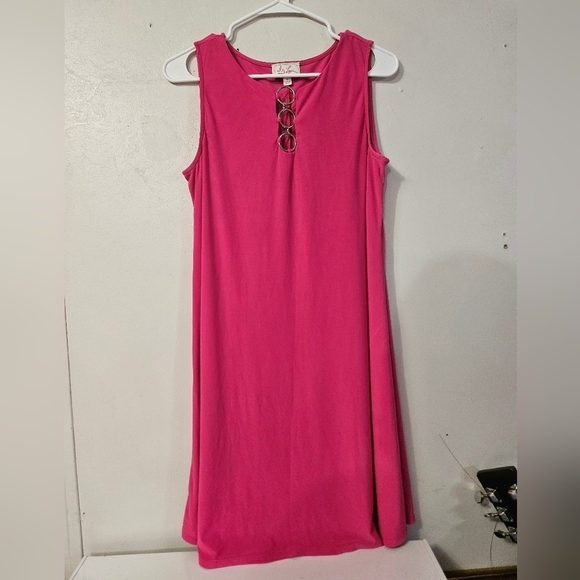 ivy lane Dresses & Skirts - Ivy Lane Hot Pink Sleeveless Dress With Metal Accents!